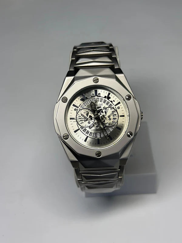 HUBLOT GENEVE MASTER LOCK-DATE ADJUST SKELETON WATCH