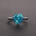 925 Blue Topaz Heart Ring (100% Pure Chandi )